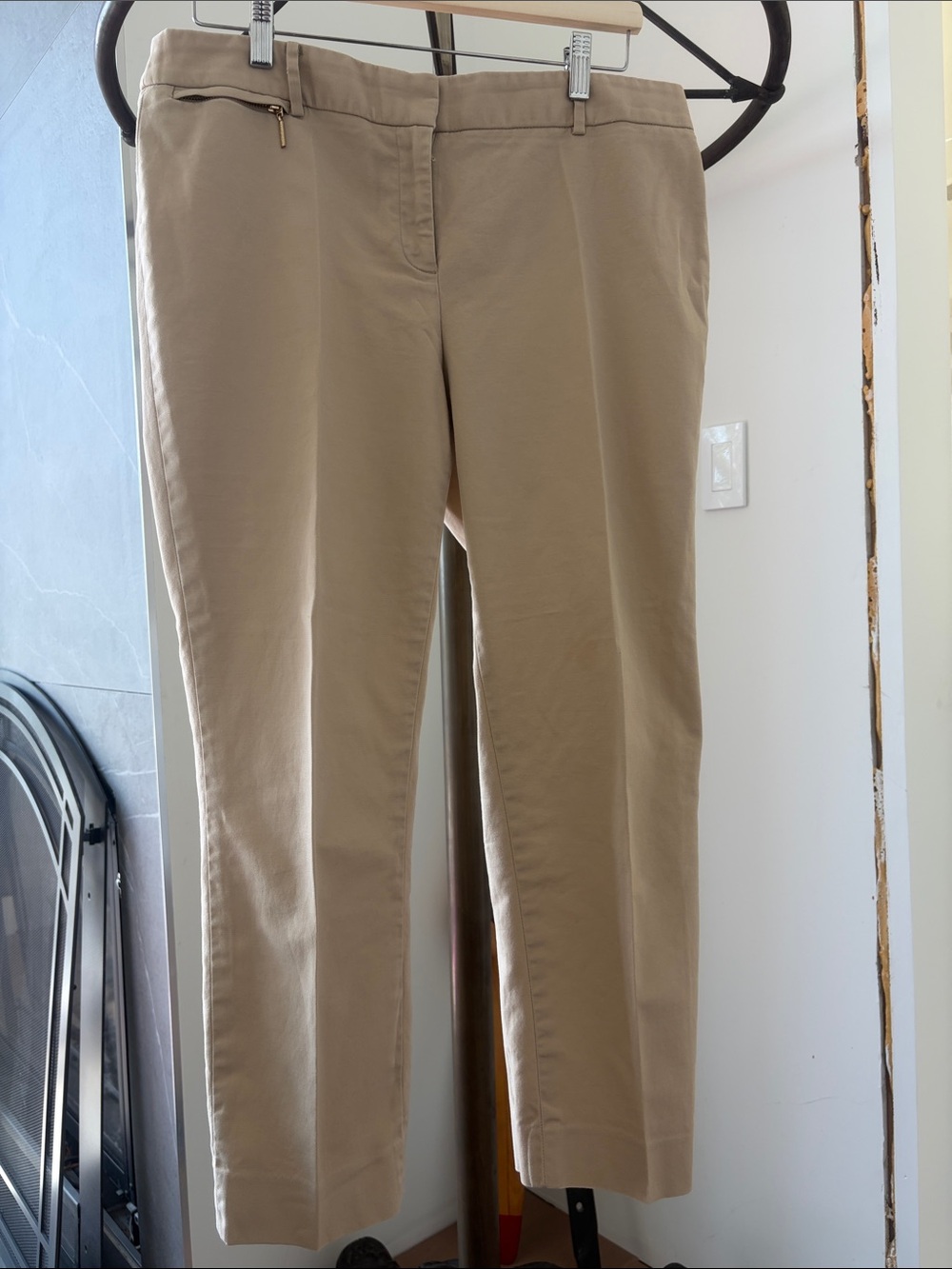 Anne Klein Beige Straight-Leg Ankle length Pants